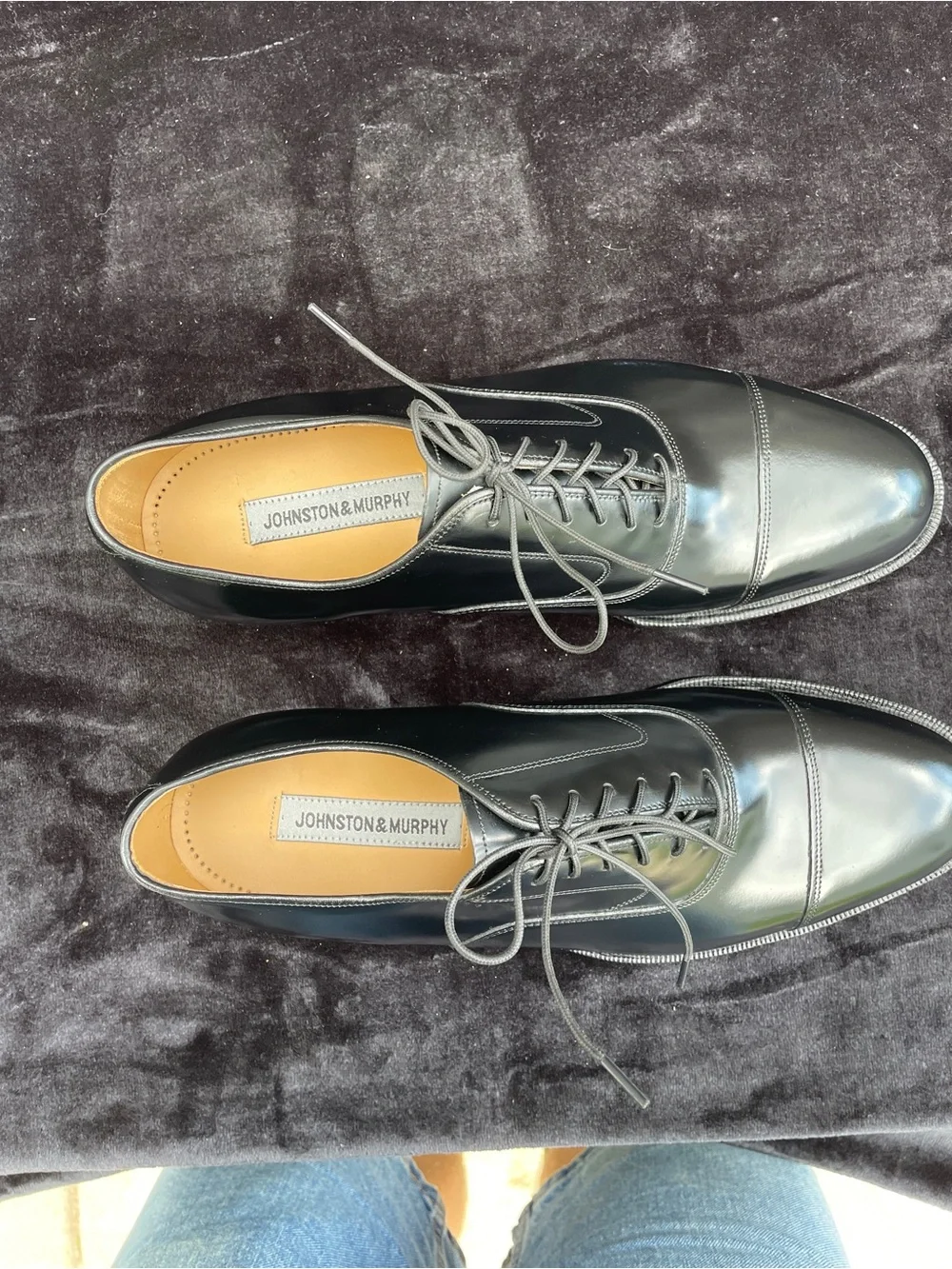 Johnston & Murphy 10.5 D Optima Melton Cap Toe Oxford Dress Shoe